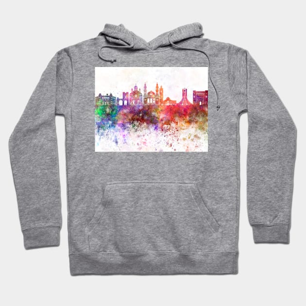 Algiers skyline in watercolor background Hoodie by PaulrommerArt